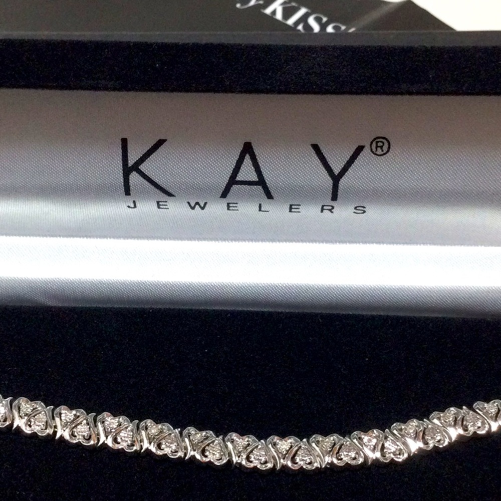 COPY - New in Box-Kay’s Jewelers Diamond and 925 Silver Heart Bracelet w/ lobst…